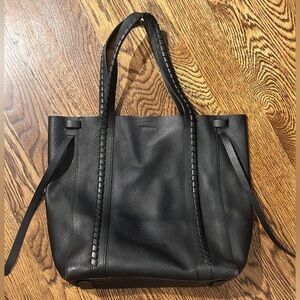 All Saints Black Leather Tote